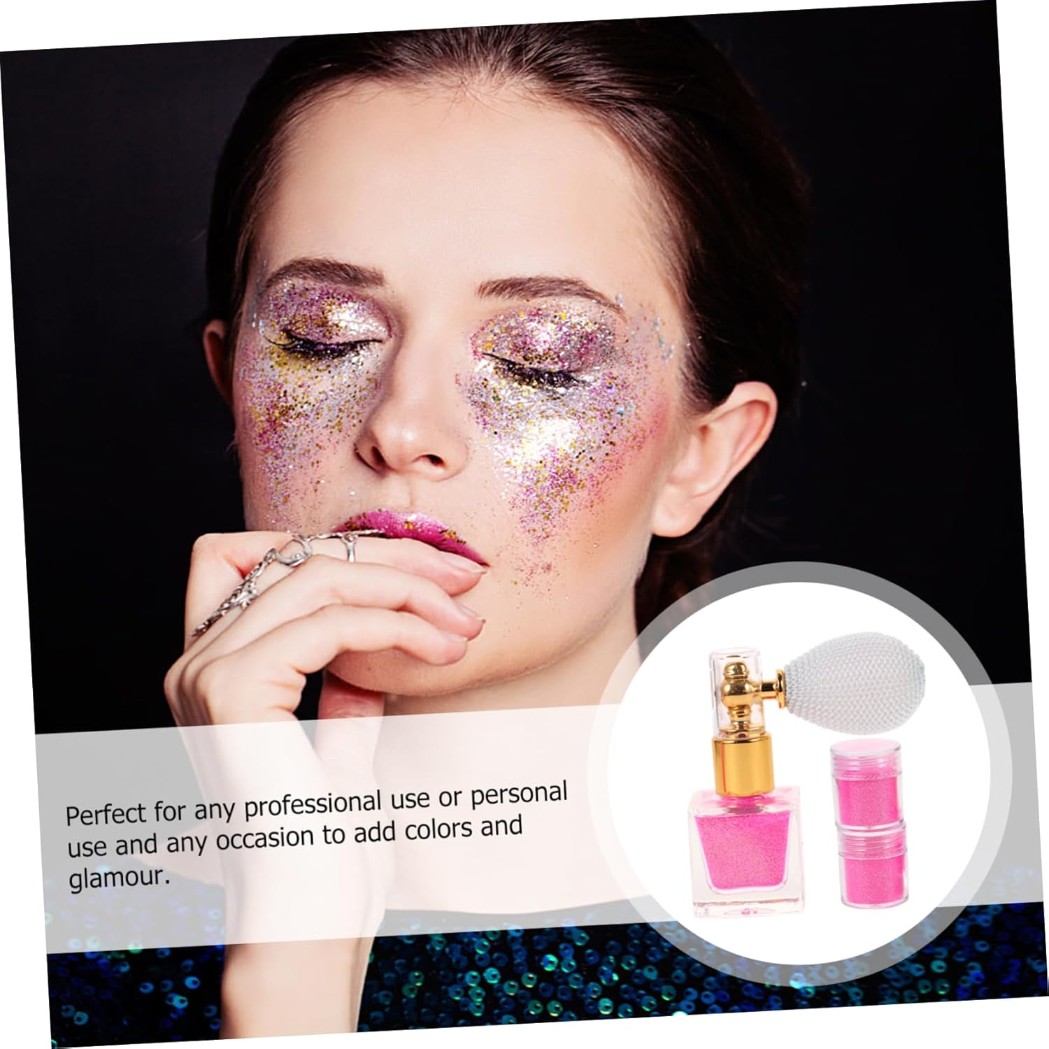 TOVINANNA 3 Sets Body Glitter Spray Makeup Shimmer Powder for Hair and Nail Glitter for Makeup and Shimmer Effects image number 2