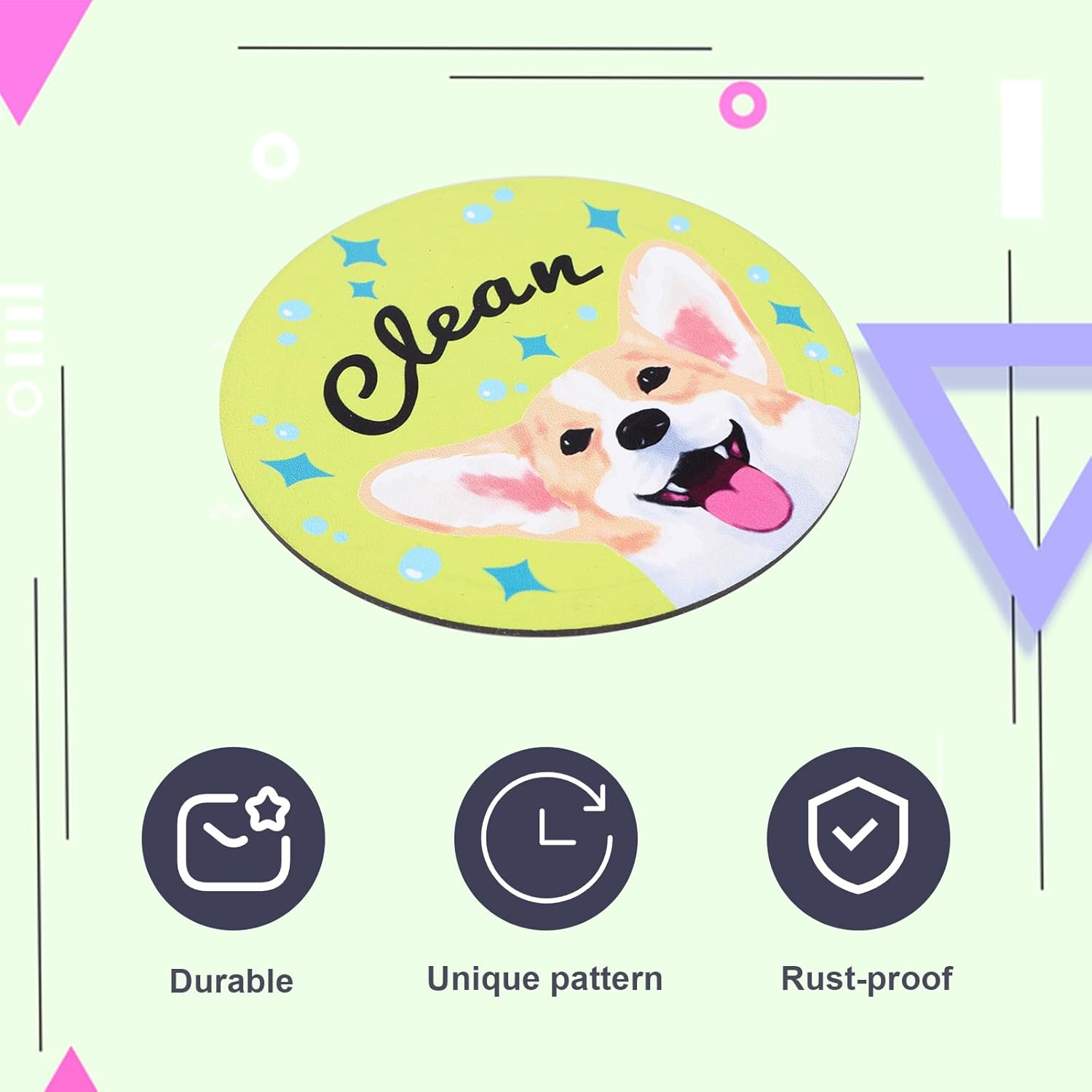 Dishwasher Magnet Clean Dirty Sign, Funny Dog Double-Sided Reversible Clean Dirty Indicator Funny Kitchen Accessory for Dishwasher Fridge Laundry Room Home Organization image number 1