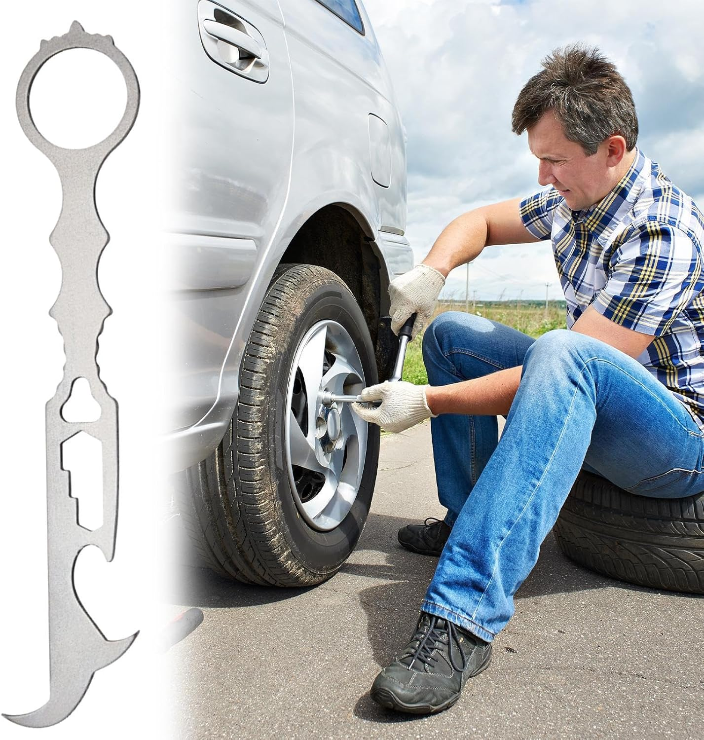 Tire Stone Remover for Car,Tyre Rock Picker for Automotive | Car Tire Rock Remover Tool | for Motor Bike Wheel Gravel Vehicle Outdoor Men Truck Rv Sedan