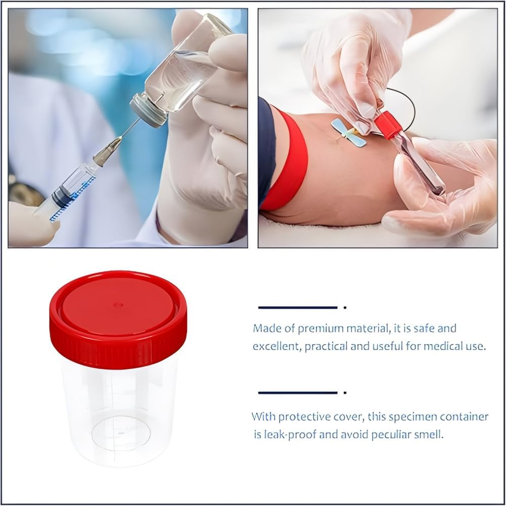 Sterile Specimen Cups 10Pcs Specimen Collection Cups Urine Cups Pregnancy Test Cups Sample Containers with Lid for Laboratory 120Ml image number 5