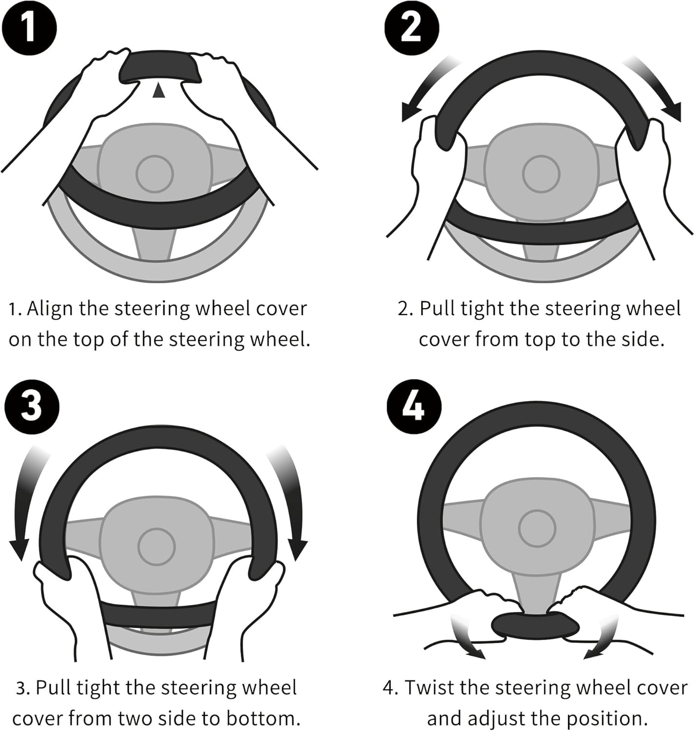 Fuzzy Winter Steering Wheel Covers for Women, Warm Cute Fluffy Car Wheel Cover for Sedan SUV, Super Soft Furry Girly Auto Plush Car Handle Cover (Gray, Standard Size[14" 1/2-15"](37-38Cm)) - Pink image number 6