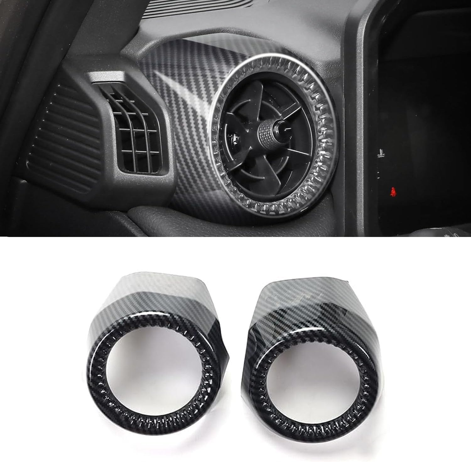 2PCS Carbon Fiber Style Front Left and Right Air Outlet Cover Decoration Fit for Toyota Land Cruiser 250 1958 Prado LC250 J250 2024-2025 Interior Accessories (A) image number 3