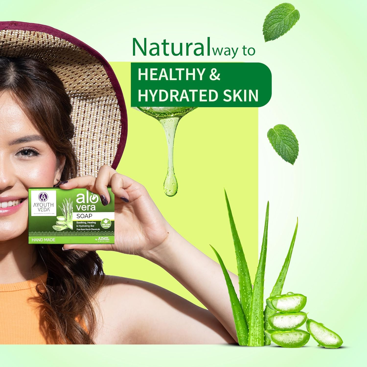 Ayouthveda Aloe Vera Bathing Soap Pack of 3 image number 1