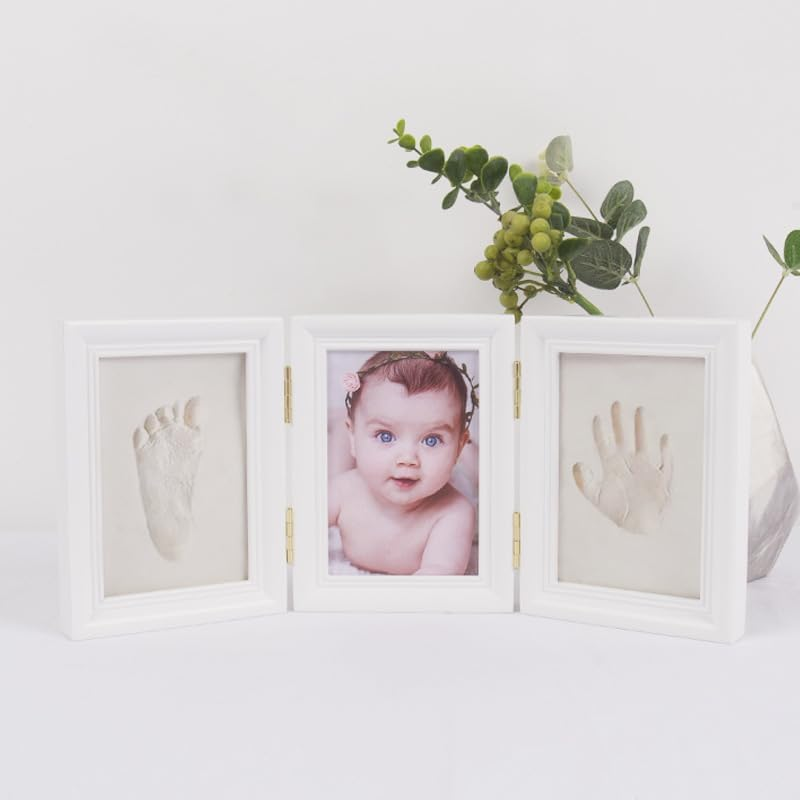 Baby Hand and Footprint Kit, Baby Footprint Kit, Baby Handprint Kit, Footprint, Handprint, Baby Imprint Kits, Newborn Baby Gifts, Nursery Picture Frame, Shower Gifts, Milkywhite, HG and J - Blue image number 5