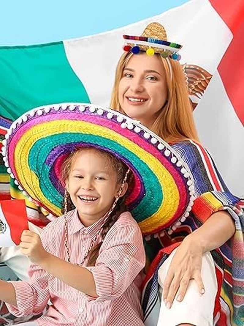 Sombrero Party Hats, Classic Cinco De Mayo Mini Mexican Hat with Headband for Fiesta Party Costume