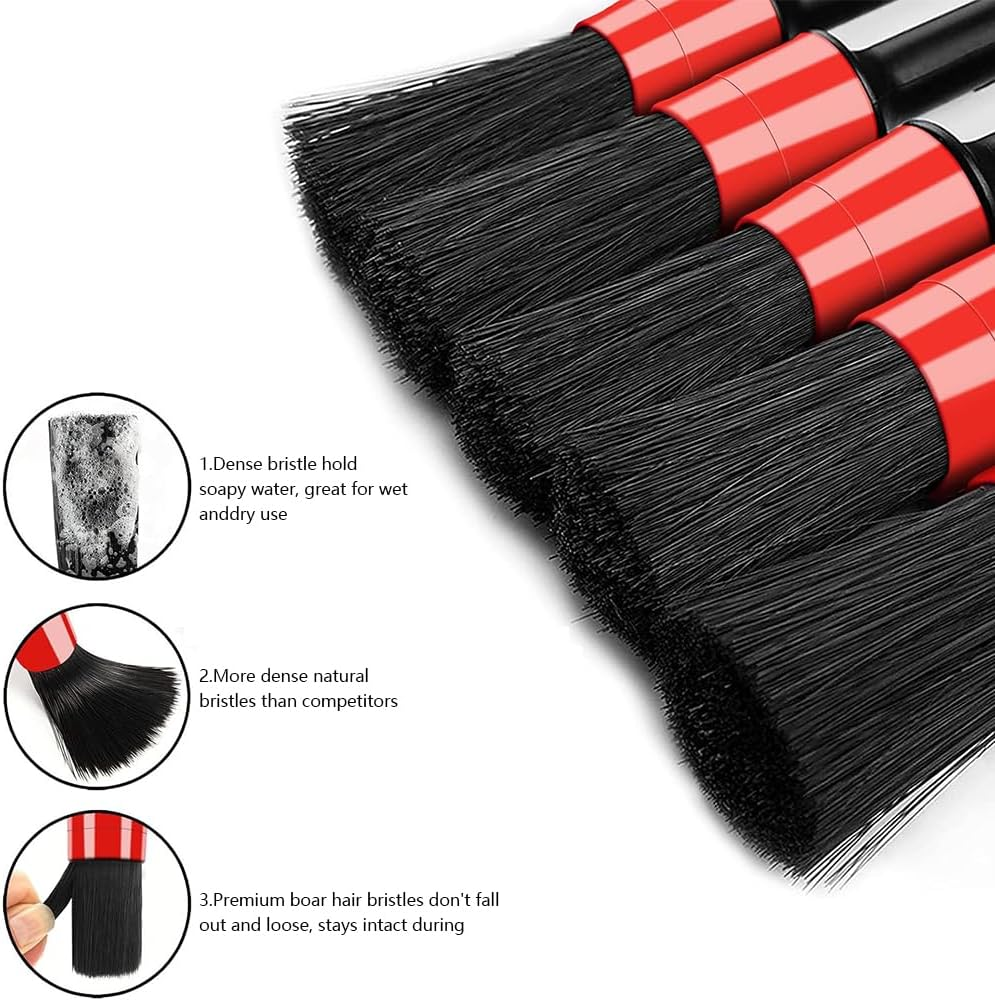 5 PCS Car Detailing Brush Set &ndash; Premium Auto Detail Brushes for Interior & Exterior Cleaning, Scratch-Free Wheel, Engine, Leather & Air Vent Detailing Tools for Cars, Trucks & Motorcycles image number 6