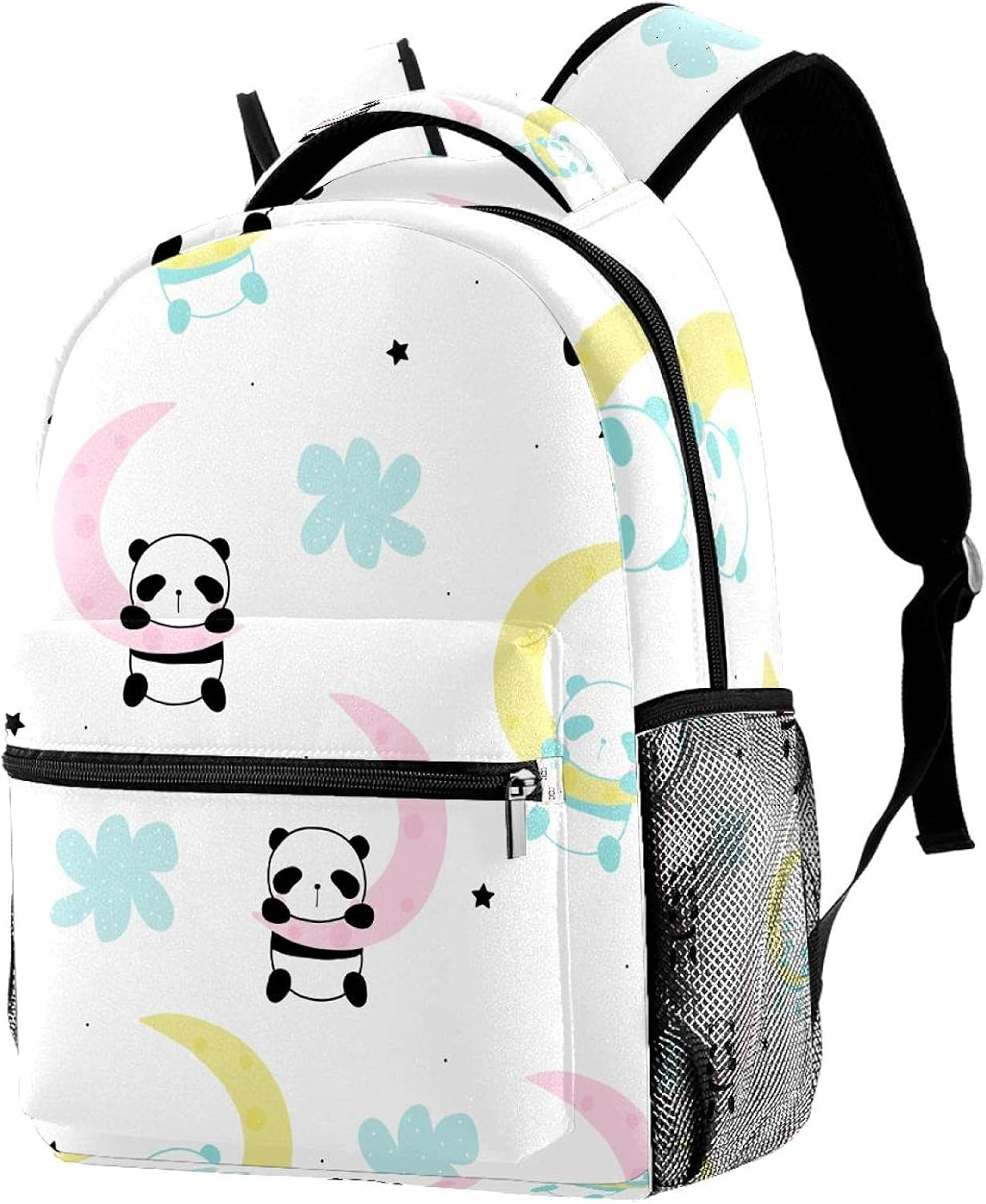 Cute Little Panda Sleep on the Moon Backpack Students Shoulder Bags Travel Bag College School Tote Backpacks image number 4