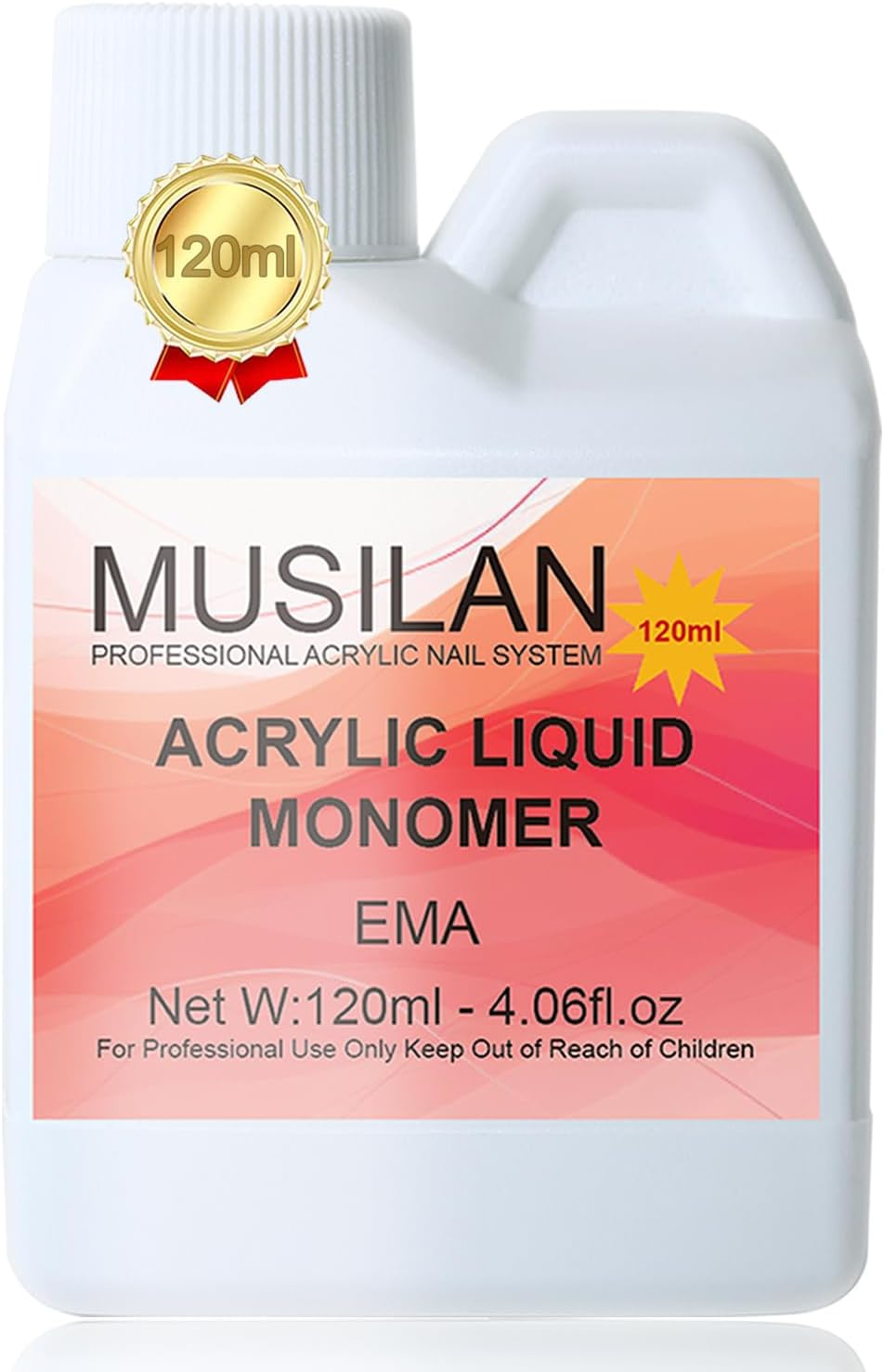 MUSILAN Monomer Acrylic Nail Liquid 120Ml/4Oz for Acrylic Powder - Professional Acrylic Liquid Monomer for Acrylic Nails Extension for Beginners DIY