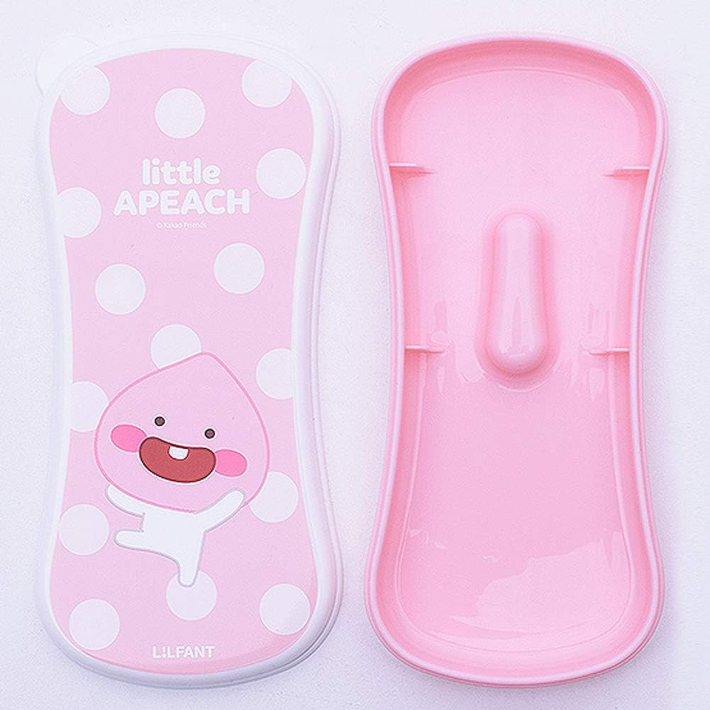 Kakao Friends - Easy Washing Clean 304 Stainless Steel Spoon & Fork (1.1 Inch X 5.6 Inch) with Wide Case Tableware Set for Kids, Pink (Little Apeach) image number 1