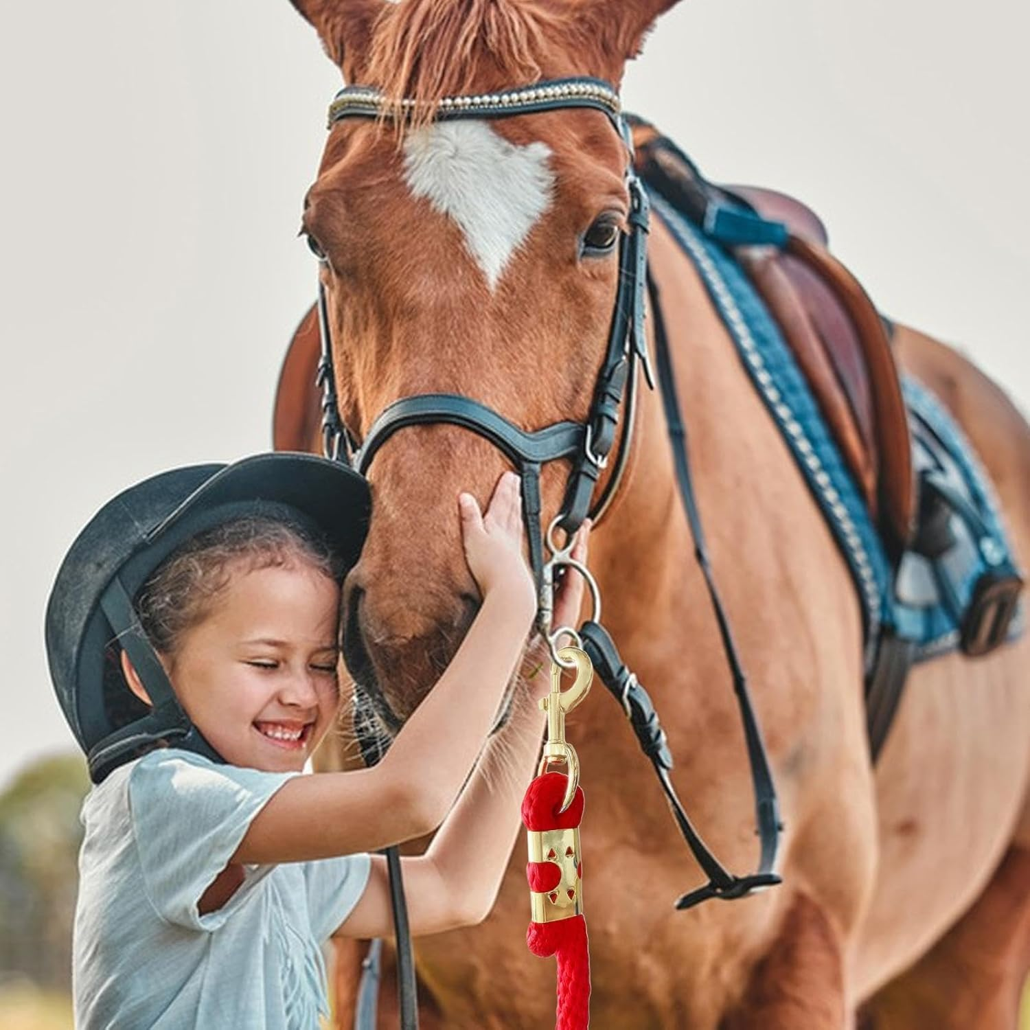 Gihioue Horse Lead Rope, 6.5Ft Long Cable with Push Button - Training Lead, Long Rope, Pet Accessories, Dog Lead image number 3
