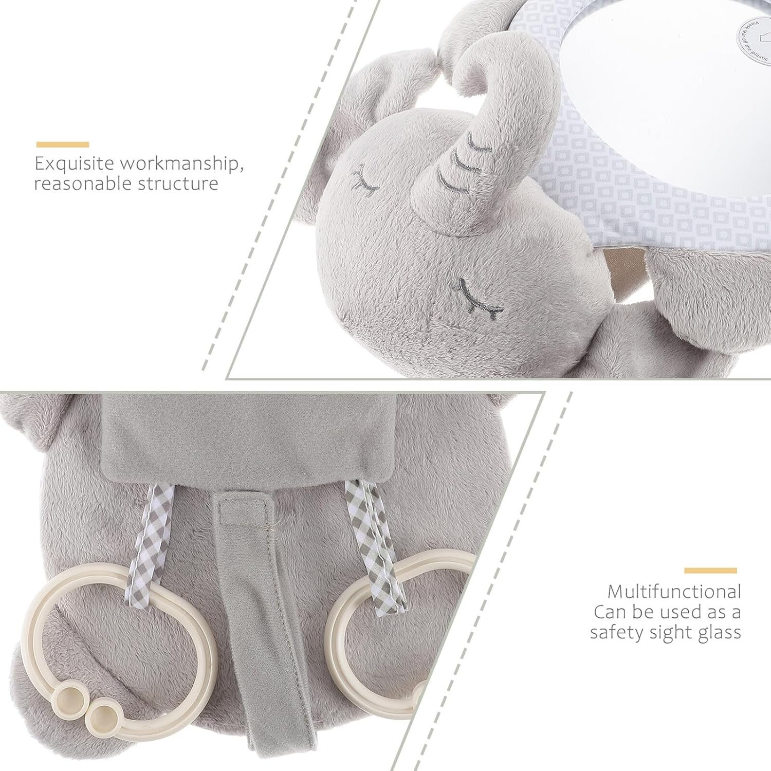 Rear Facing Car Mirror for Safety and Observation Cute Animal Design Mirror Wide View for Rear Facing Car Seats to Anxiety Road Trips