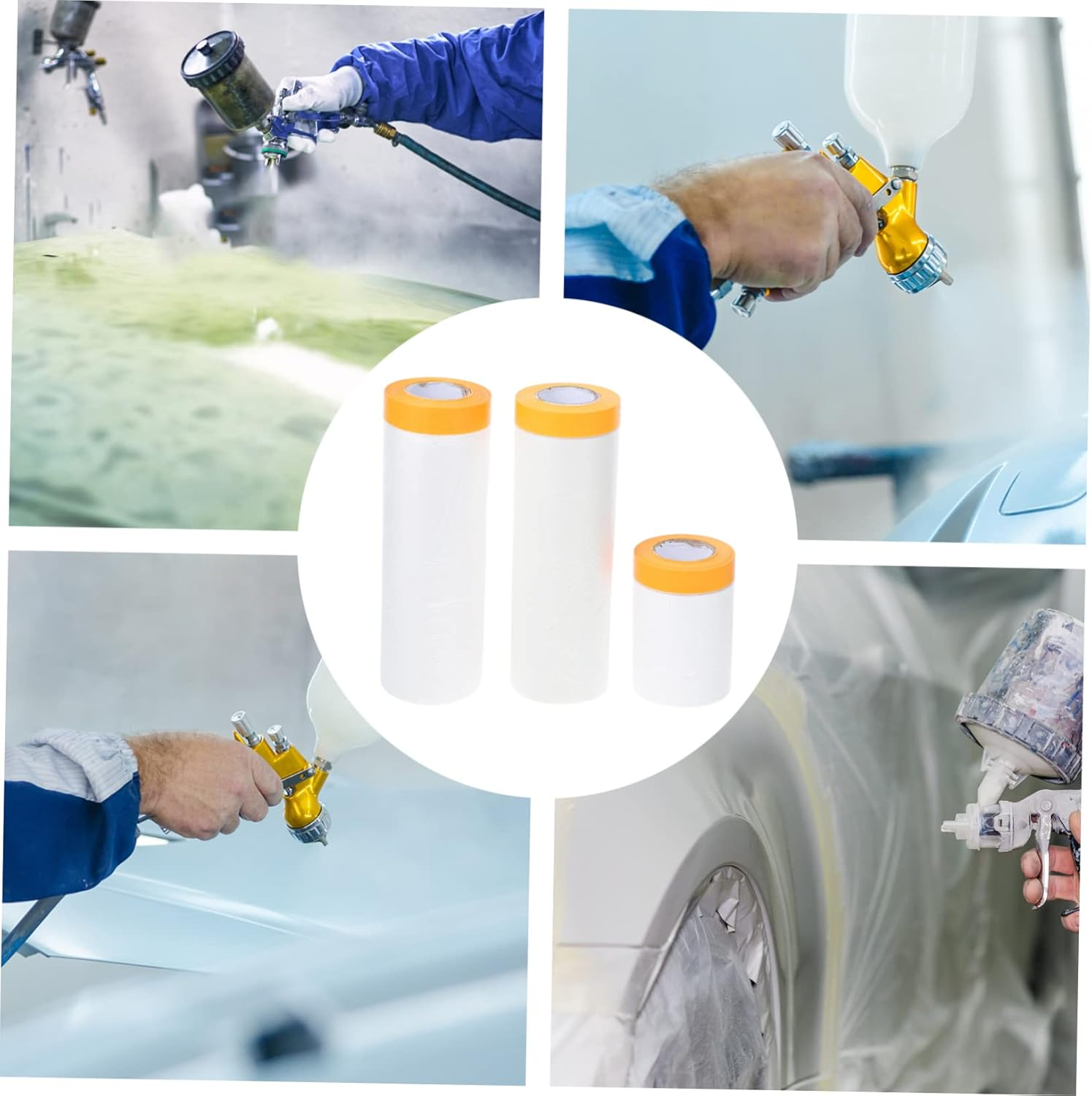 Generic Automotive Masking Film 3 Rolls 20Meters PVC Masking Sheets No Residue image number 5