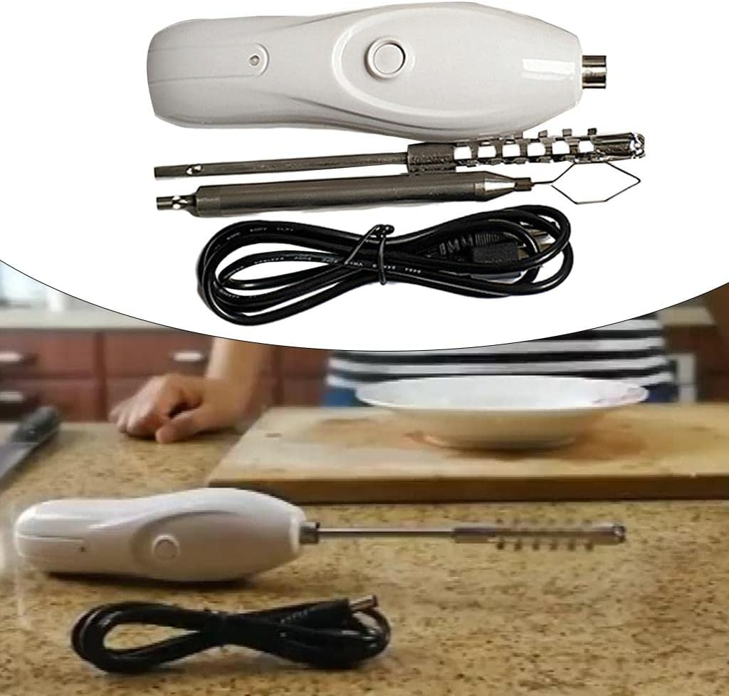 Electric Vegetable Corer Portable White Kitchen Gadgets Tool Fruit Corer Scraping Scale Machine for Kitchen Carving Coring Cucumber Pumpkin image number 1