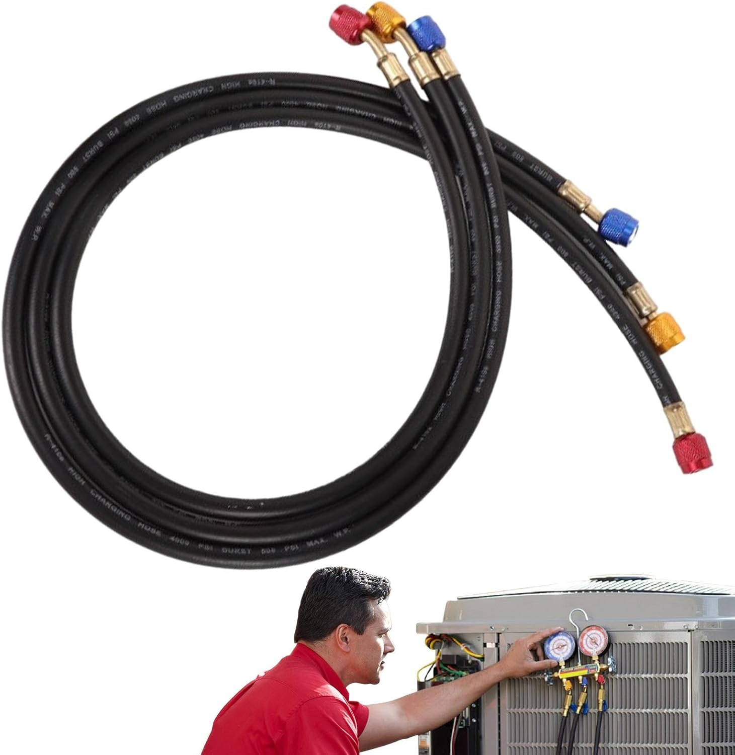 Car Air Conditioning Filling Pipe - Kit for Air Condition Refrigerant Charging - Strong Sealing Car Fluorinated Refrigerant Pipe for Trucks, Suvs, and Rvs