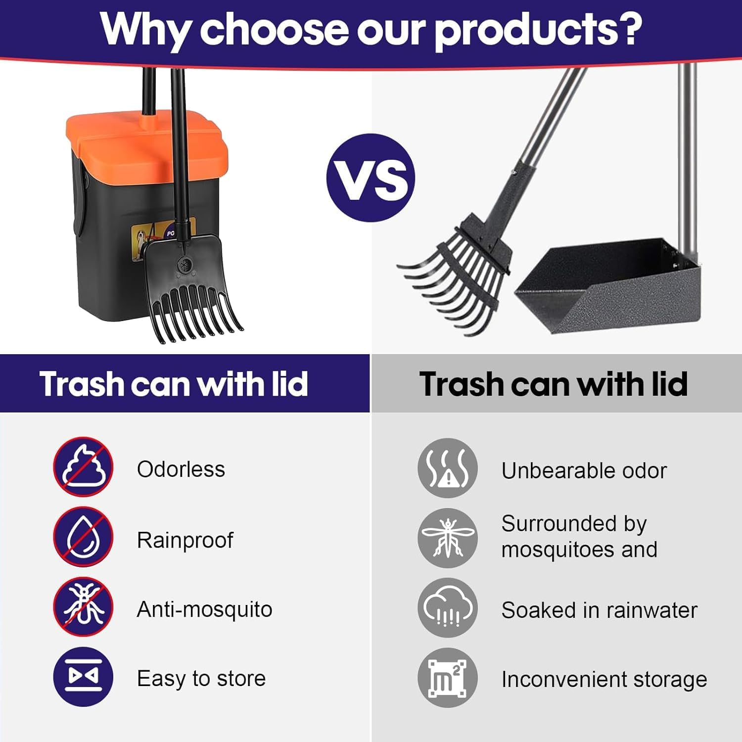 Pseul Pooper Scooper Swivel Bin & Rake Kit,116Cm Adjustable Long Dog Poop Scooper, with 35 Dog Poop Bags, Portable Dog Poop Picker Gravel-Dog Waste Set, Garden Cleaning Kit for Yard Dog Pet for Lawns image number 2