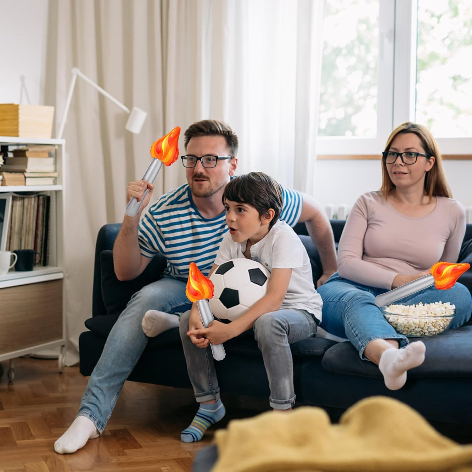 PEUTIER 3Pcs Inflatable Torch Toy, Torch Prop Inflatable Torch Toy for Games Competition Party Decorations Halloween Medieval Cosplay Sports image number 2