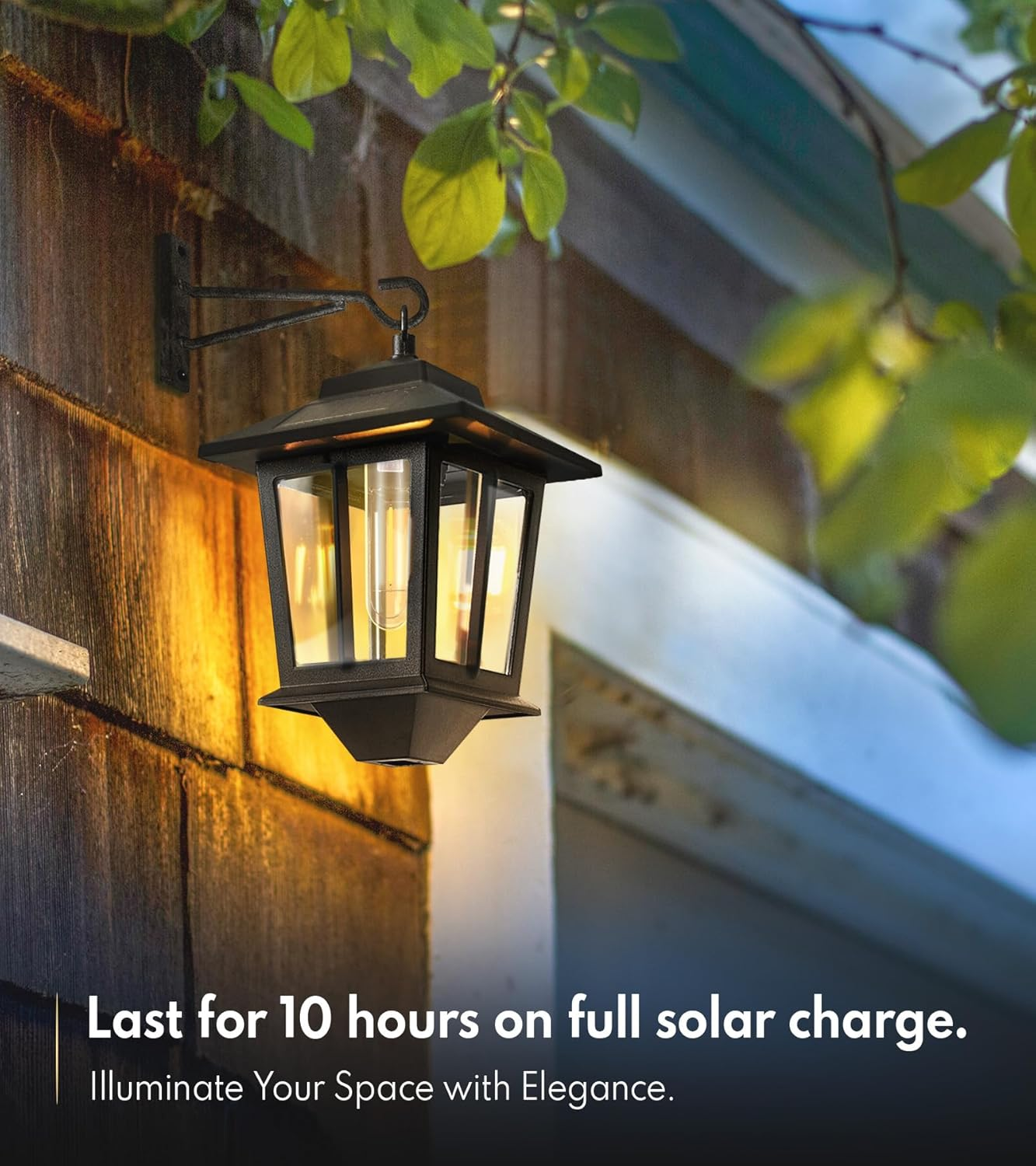 2 Pack Hanging Solar Lantern, Aluminum Outdoor Hanging Solar Lights with 4 Solar Panels, Dusk to Dawn Led Outdoor Solar Lanterns, Anti-Rust Waterproof Solar Wall Lanterns with Hooks, 3000K Warm White