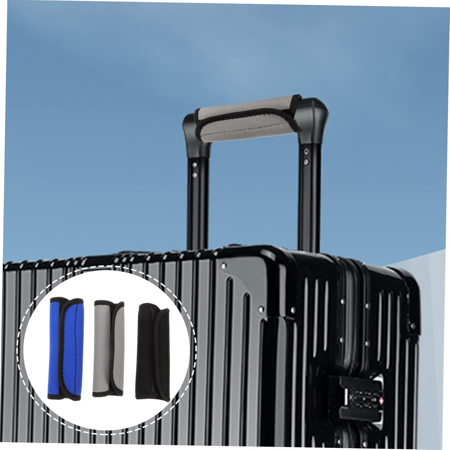 WESIEVYA 3Pcs Luggage Handle Protector Comfortable Grip Covers for Heavy Duty Handbag Handle Wraps image number 4