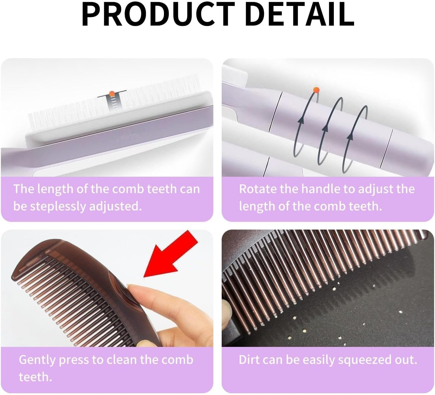 2 Pieces Massage Comb, Curly Brush, Massage Scalp, Self-Packed Brush, Anti-Dandruff Comb, Multifunctional Massage Comb image number 1