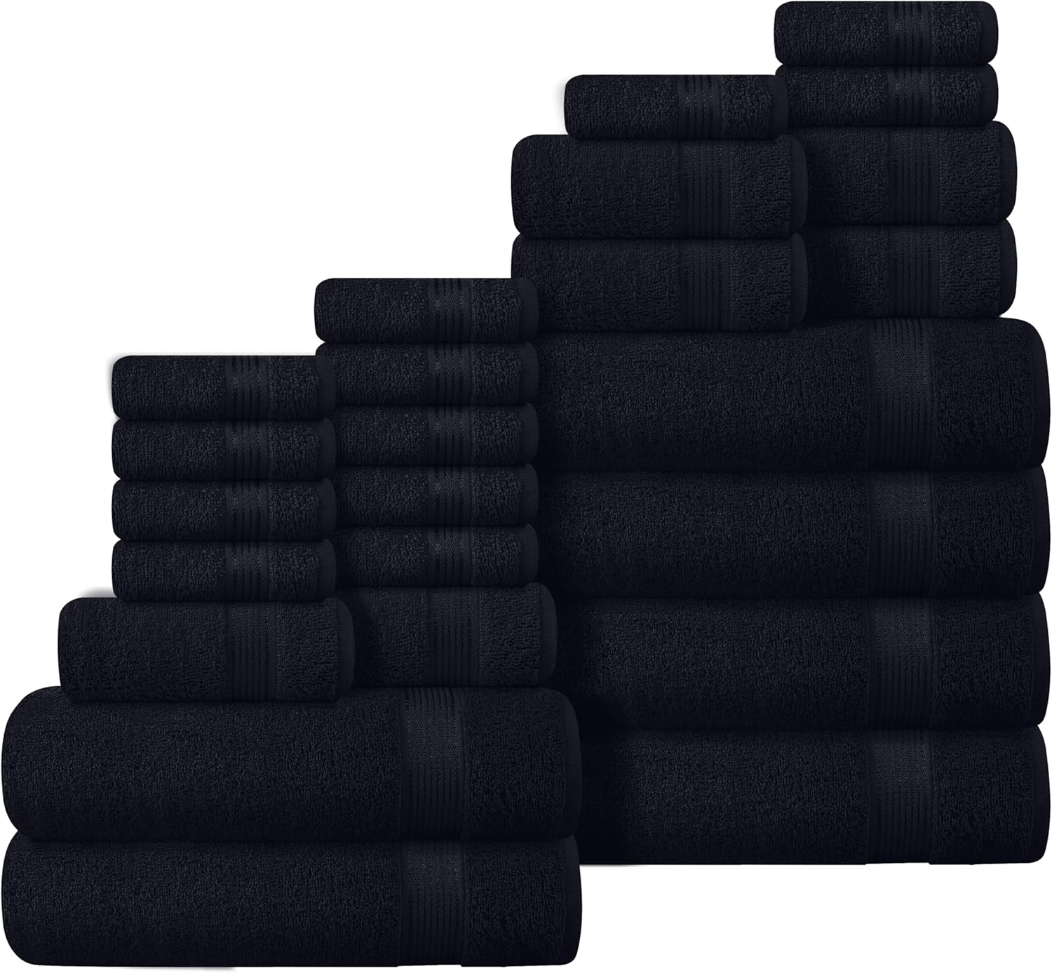 BELZZI Home Ultra Soft 4 Pack Oversized Bath Towel Set 27X54, Cotton Compact Bath Towels, Highly Absorbant Eco-Friendly Quickdry & Lightweight Towel, Ideal for Gym Travel Camp Pool - Light Grey