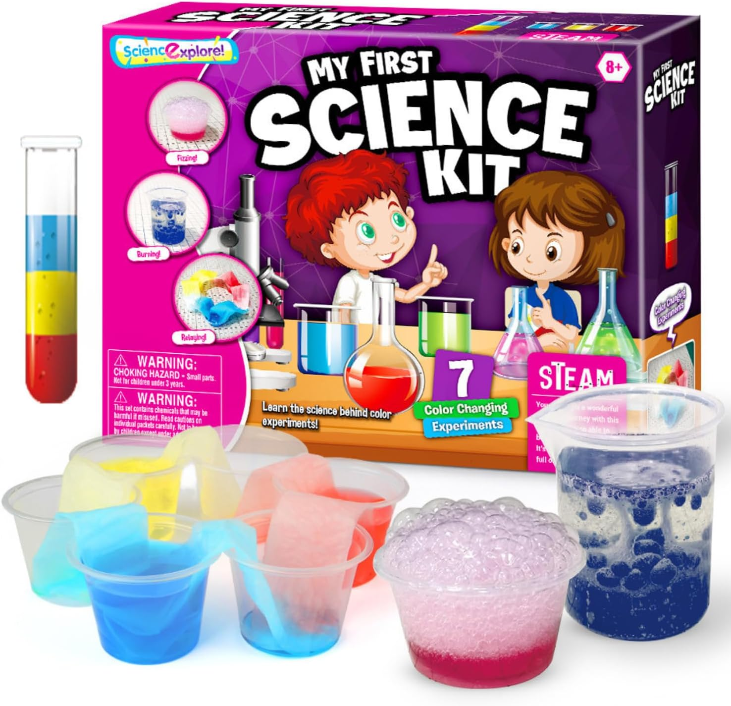 Why2Wise My First Science Experiment Kit - 7 Colour Changing Experiments, STEM Activities, Educational Science Toys for Boys Girls, Chemistry Set, Age 6-10, 10-12 image number 5