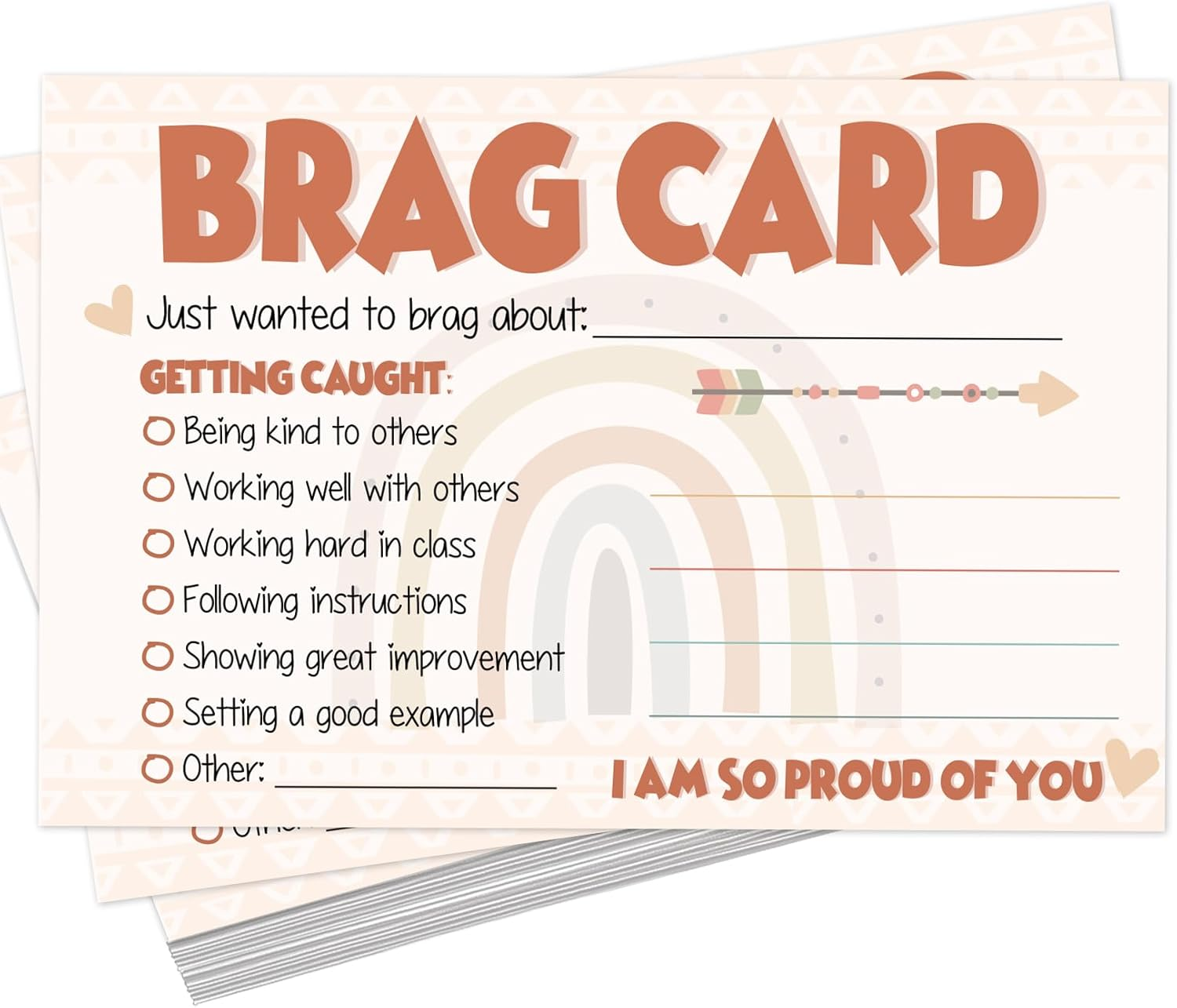 LOVEDMORE Boho Classroom Brag Cards for Teachers, Preschool, Elementary Classroom Incentives Cards for Students image number 4