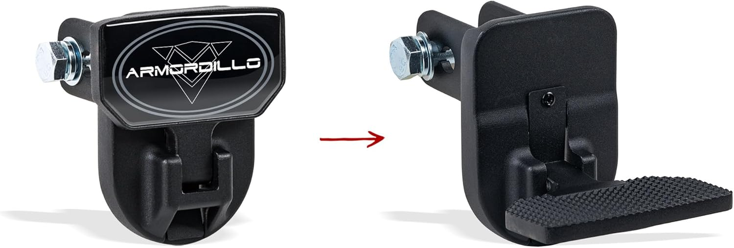 Armordillo FD Series 5" Foldable Rear Hitch Step|Compatible for Class 4 Trailer Hitch 2" Receiver|Hitch Step Bar|Folding Fold-Up Rear Step|8724552|Matte Black|Steel|Universal image number 4