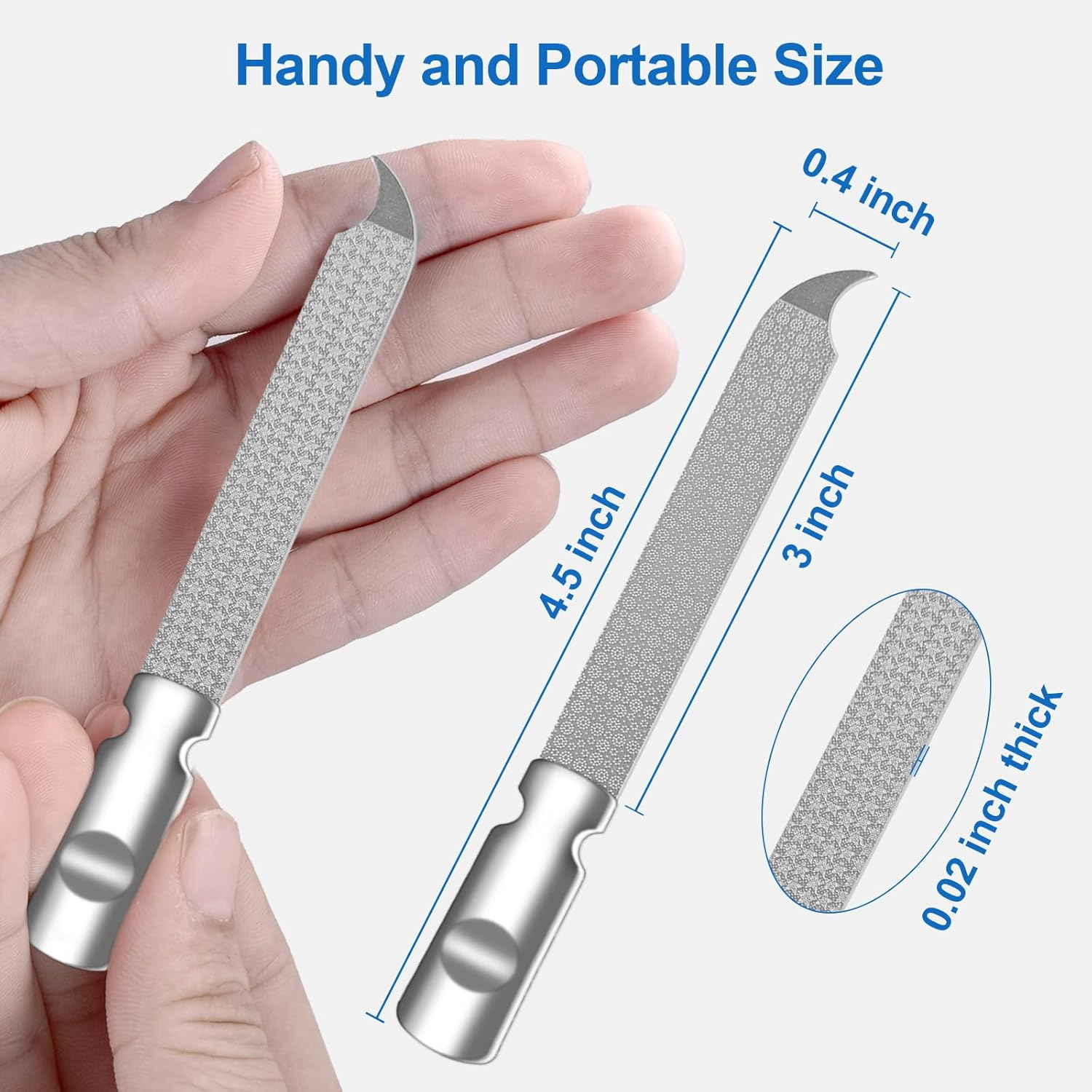 Metal Nail File for Natural Nails, Stainless Steel Nail Files with Sharp Pointed Tip Fingernail File Sheath Case Double Sided Curved Reusable Nail File Manicure Tools Home Salon Travel Use Men Women image number 5