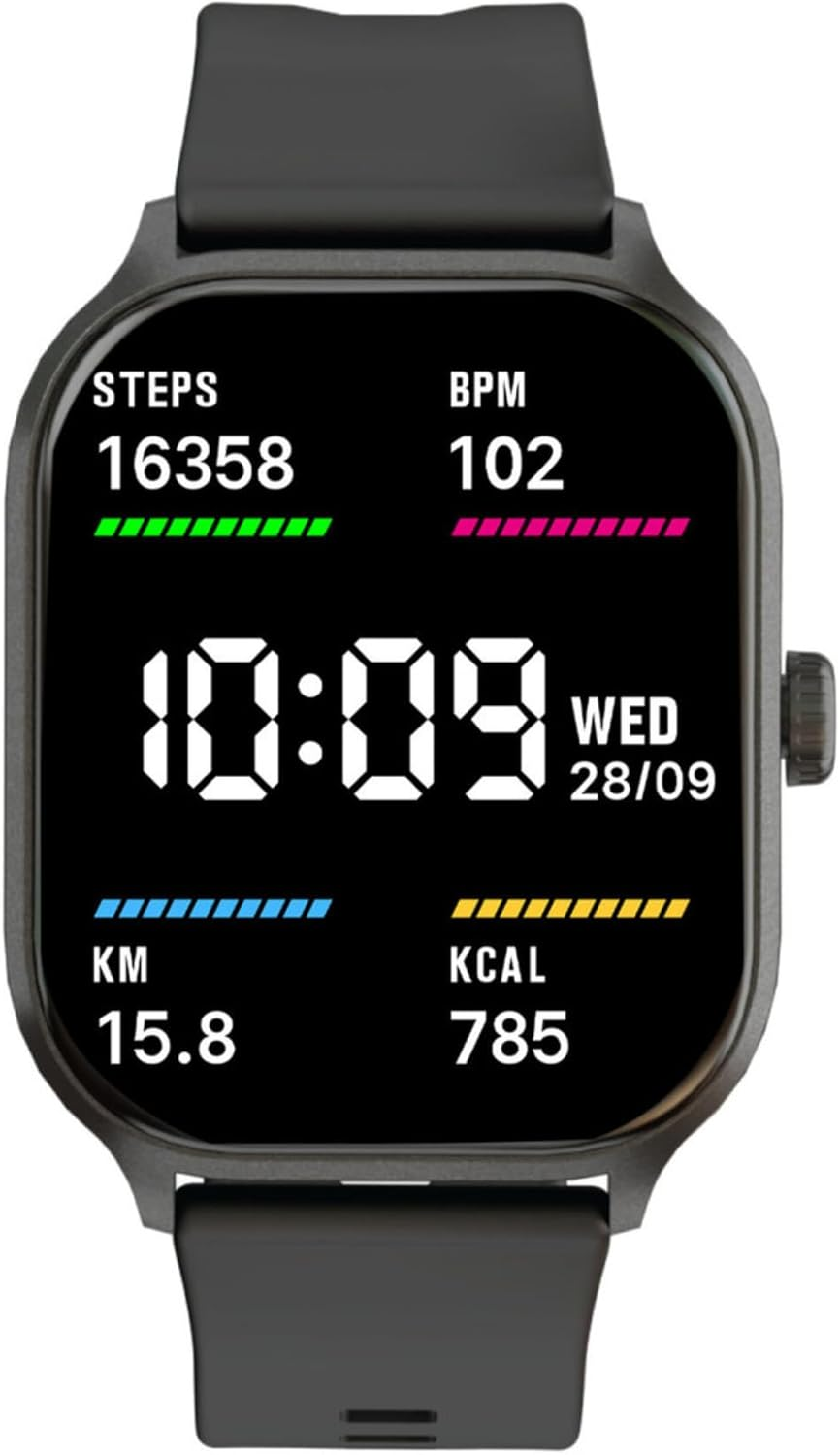 Laser Smartwatch 2" Black Touch Display, IP68 Waterproof, Bluetooth 5.3, Android/Ios Compatible with Built-In Activity Tracker, Heart Rate & Blood Pressure Monitor, Digital Clock, Find Phone and More