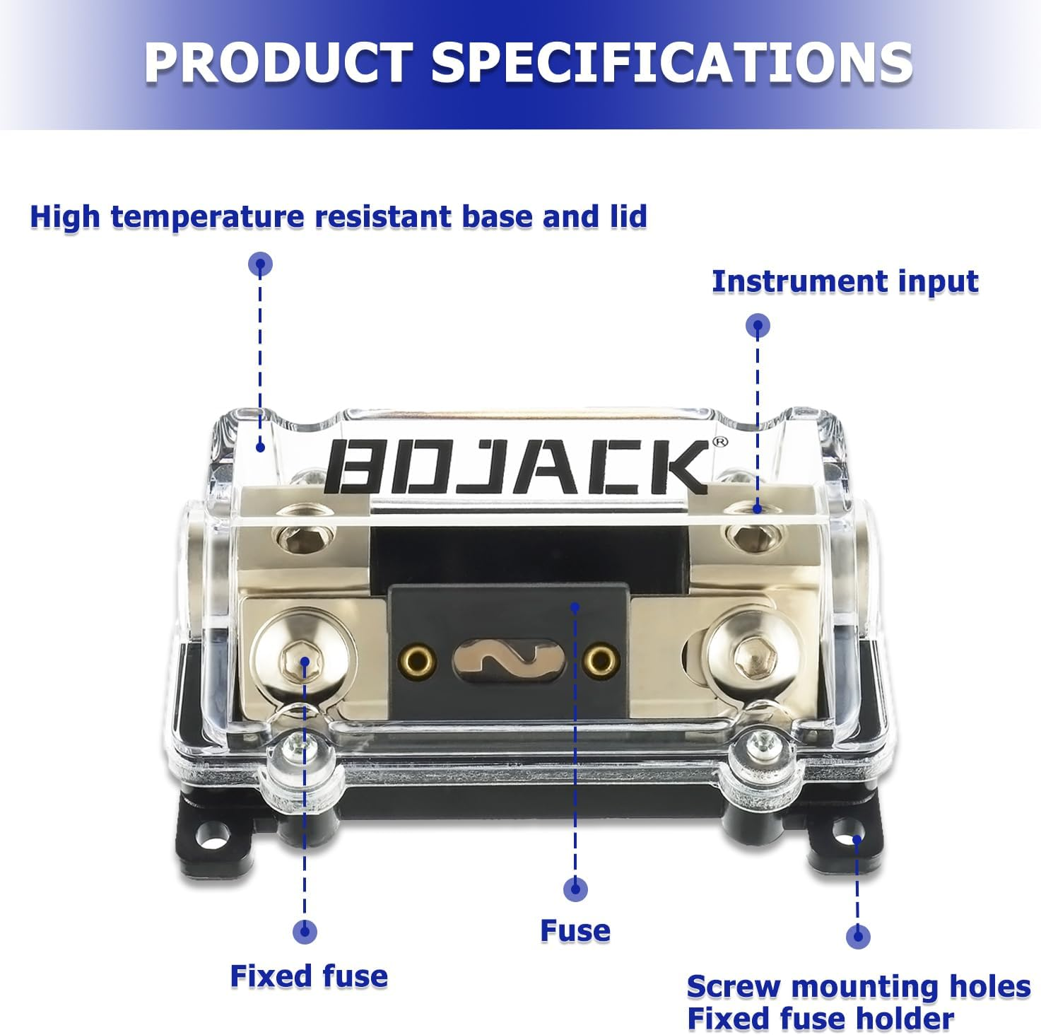 BOJACK 0/2/4 Gauge AWG In-Line ANL Fuse Holder with 300 Amp Fuse No Wire Terminals Needed Inline Fuse Holder with Insulating Cover, Automotive 4, 2, 0 Gauge Fuse Block, BJ- XFH-300A image number 6