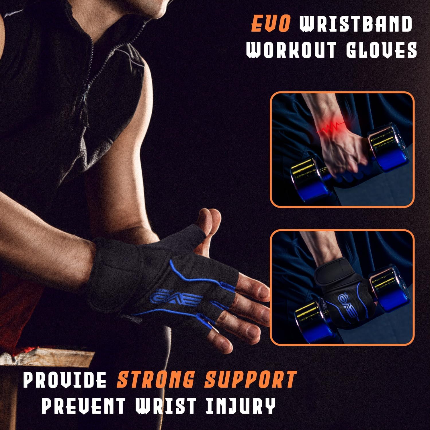 Evo Fitness Gym Gloves for Men & Women - Breathable Weight Lifting Gloves, Workout Gloves, Crossfit, Cycling, Training, Enhanced Grip & Palm Protection, Perfect for Weightlifting image number 6