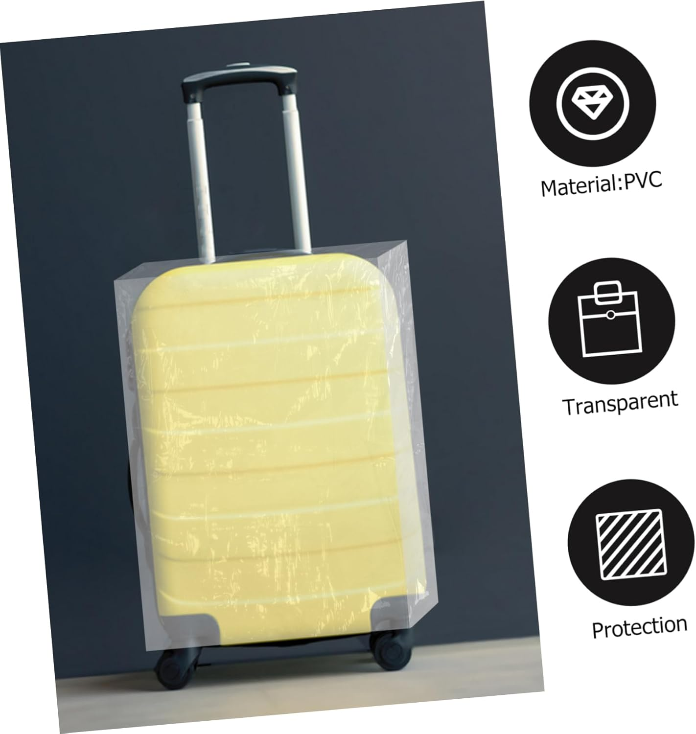 DEARMAMY Luggage Case Protective Cover and Scratch Travel Suitcase Cover Protector Reusable Plastic for Carry Suitcases Fits image number 5