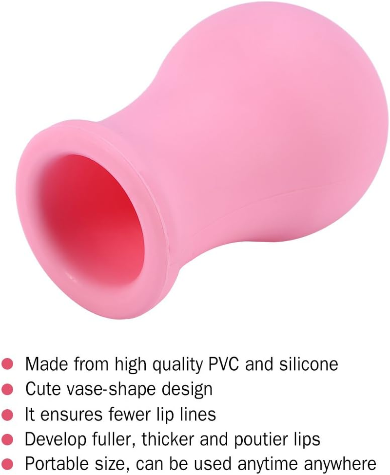 KOSDFOGE Lip Plumper Enhancer Portable Vase Shaped Beauty Tool Lips Plumper for Fuller Lips Pink image number 4