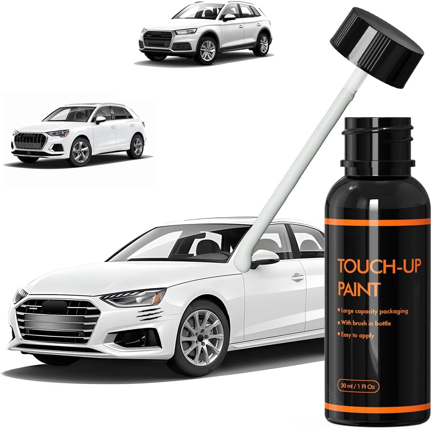 LY9C Ibis White Touch up Paint for Audi, DIY Car Paint Scratch Repair Kit, Automotive Paints, Quick & Easy Fix Scratch Repair for Q1/Q5/Q7/R8/A3/A4/A5/A6/A7/A8/TT