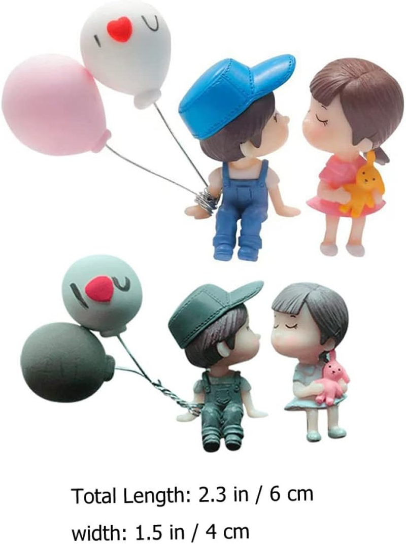 2 Pairs Decors Plastic Girls Car Figure Cartoon Romantic Girl Balloon Decoration Action Dashboard and Resin for Accessories Cute Kiss Day Interior Boy image number 6