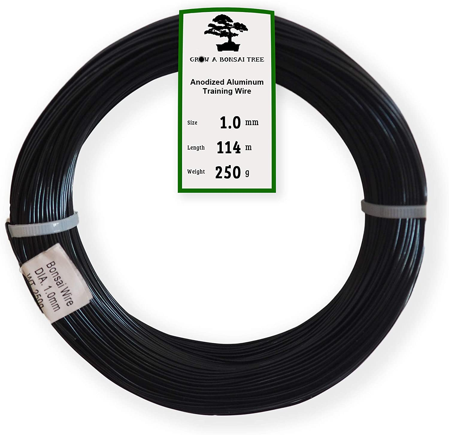 Anodized Aluminium 1.0Mm Bonsai Training Wire 250G Large Roll (375 Feet) - Choose Your Size and Color (1.0Mm, Black)