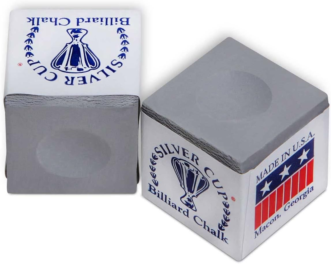 Silver Cup Pewter Billiard Chalk Pool Accessories, Made in USA - 12 Pc Set