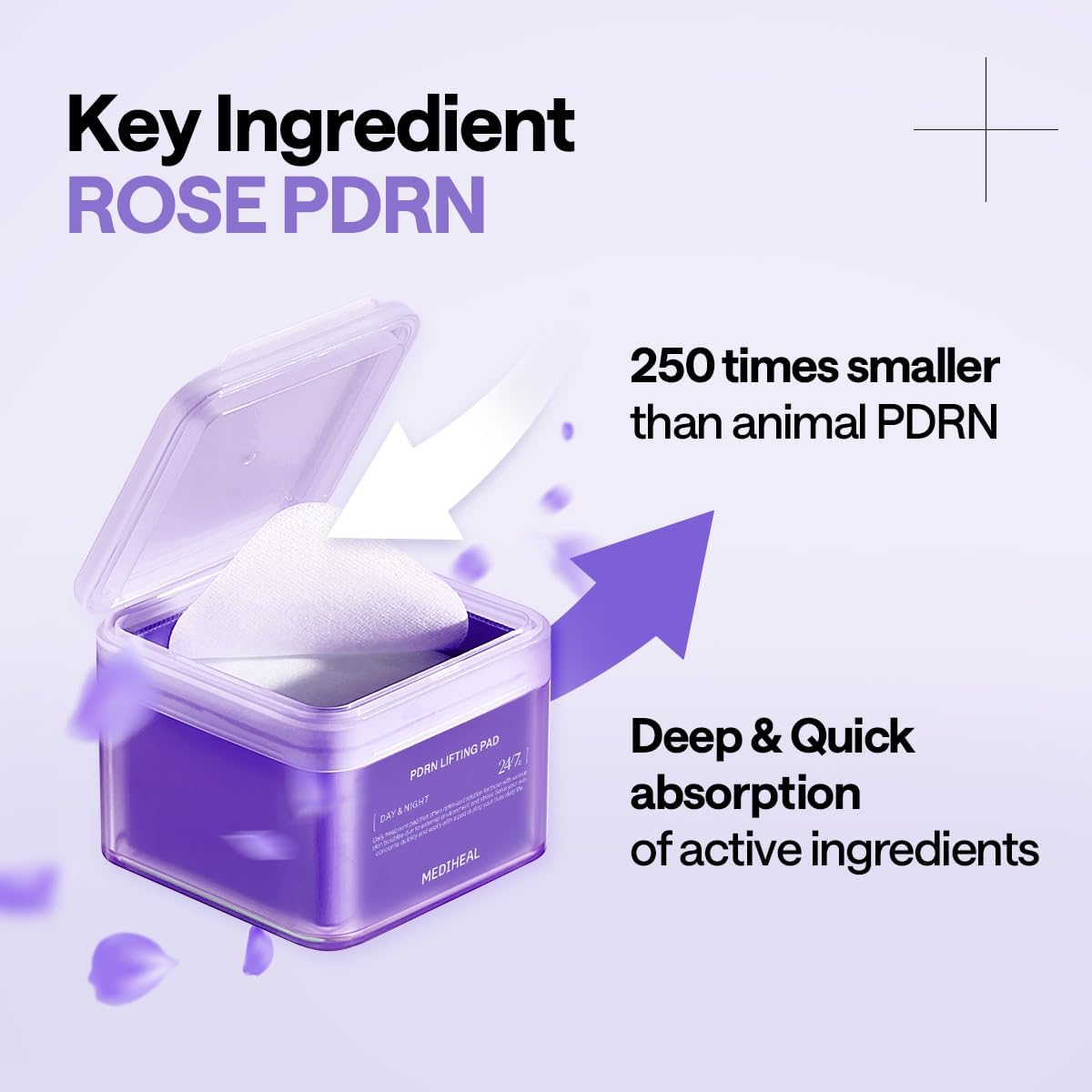 Mediheal PDRN Lifting Pads - with Squalane and Glutathione for Total Skin Care - to Treat Pores and Wrinkles & Skin Firming & Mild Exfoliation & Hydration, Vegan Tightening & Stretchable Fabric image number 3