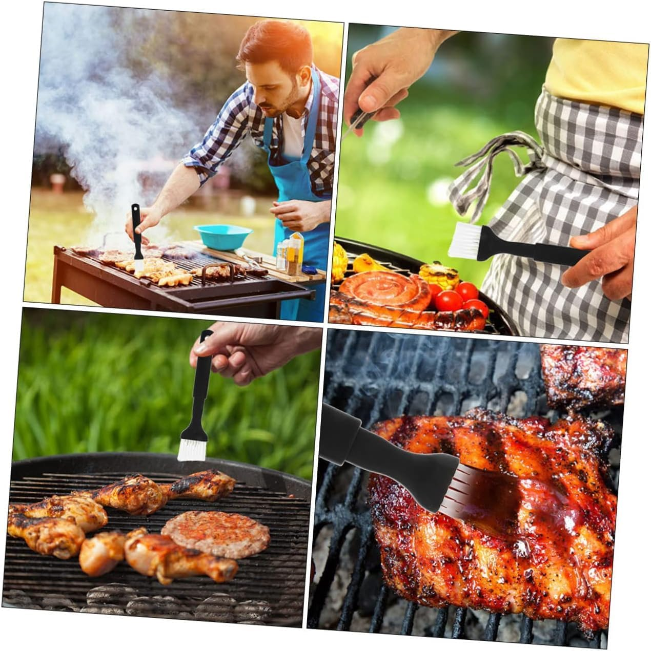 Nylon Bristle Pastry Brushes, 4-Piece Set, Plastic Handle for Basting,Baking Pastry Brush with Plastic Handle,Nylon Bristle Pastry Brush with Plastics Grip for Basting, Baking and Cooking image number 3