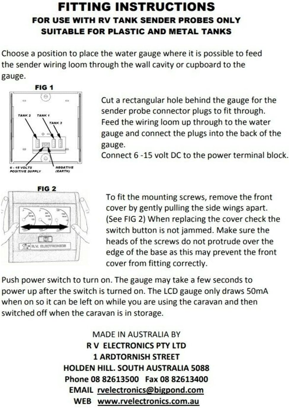 LCD Triple Tank Water Level Indicator Gauge + 3 X 7.5M Senders (Plenty River Bundle) image number 2