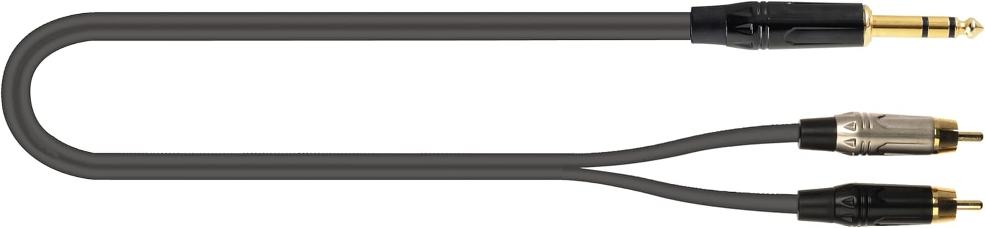 Quik LOK JUST/JS2RCA-2 | 2 RCA Male to 2 RCA Male Audio Adapter Cable | Length 2 M | JUST Series | Black | for Hi-Fi, Mixers, Home Studio, Recording, Stereo Systems image number 1