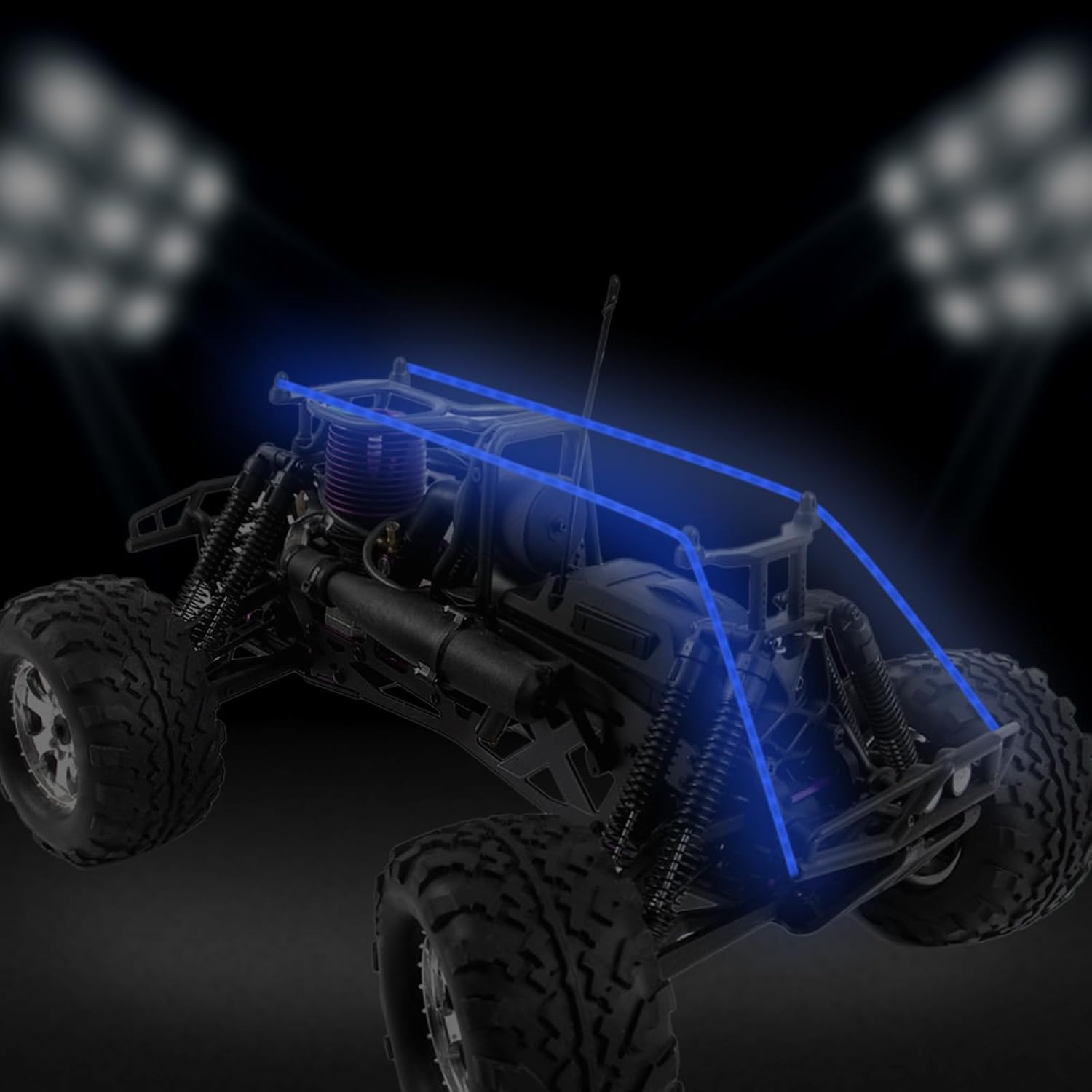 BTFO RC LED Light Strips, Flexible Cuttable Waterproof Blue RC Led Lights for TRX4M SCX24 1/24 1/18 Crawler Car Truck Upgrade Parts