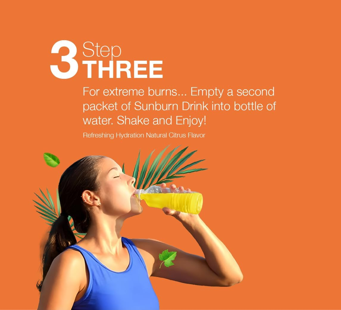 Sunburn Drink - Twin Pack - after Sun Skin Care - Supports Healthy Skin from the inside Out -Promotes Hydration - Sun Damage Support - Mix with Water - Travel Size image number 5