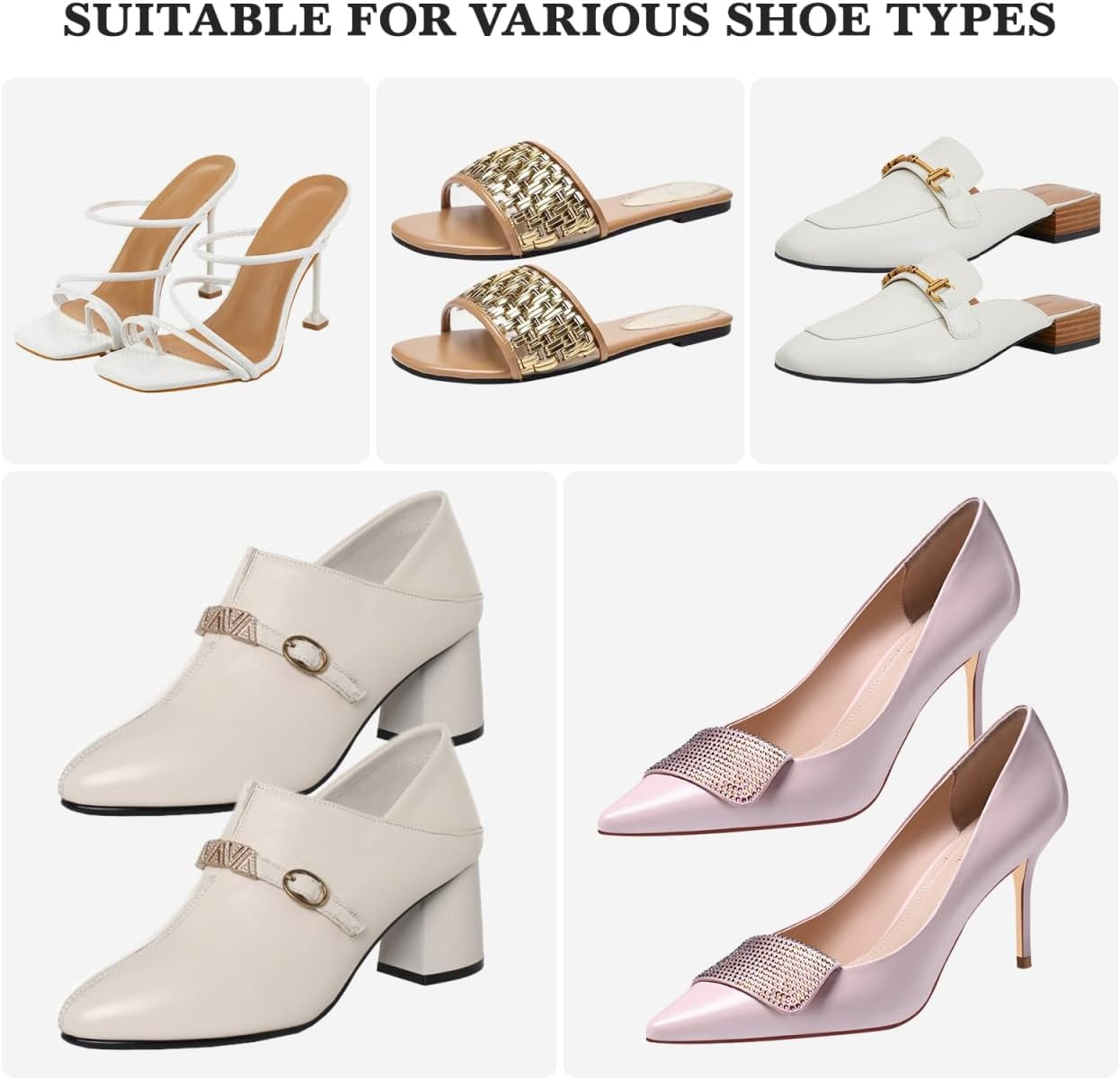 Baluue Black High Heel Anti-Slip Stickers Self-Adhesive Leather and Latex Shoe Pads for Women Breathable and Sweat-Absorbing Insoles for Daily Comfort and Foot Support