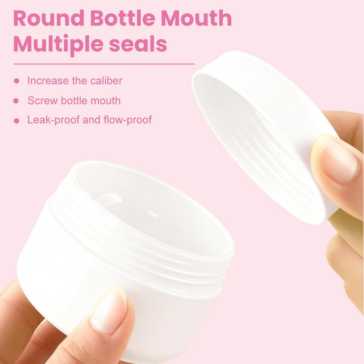 Ericotry White Plastic Jar with Dome Lid 8 Oz (250G) Refillable Make-Up Cosmetic Jars Empty Face Cream Lip Balm Lotion Storage Container Pot Case (Pack of 6) image number 1