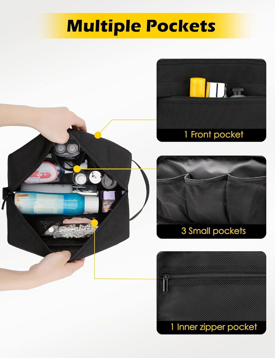 Toiletry Bag for Men, Hanging Cosmetic Bag Travel Accessories, Travel Essentials Shaving Dopp Kit, Mens Travel Bag Toiletries Organizer Case for Business Trips Swim Camping (Green) image number 4