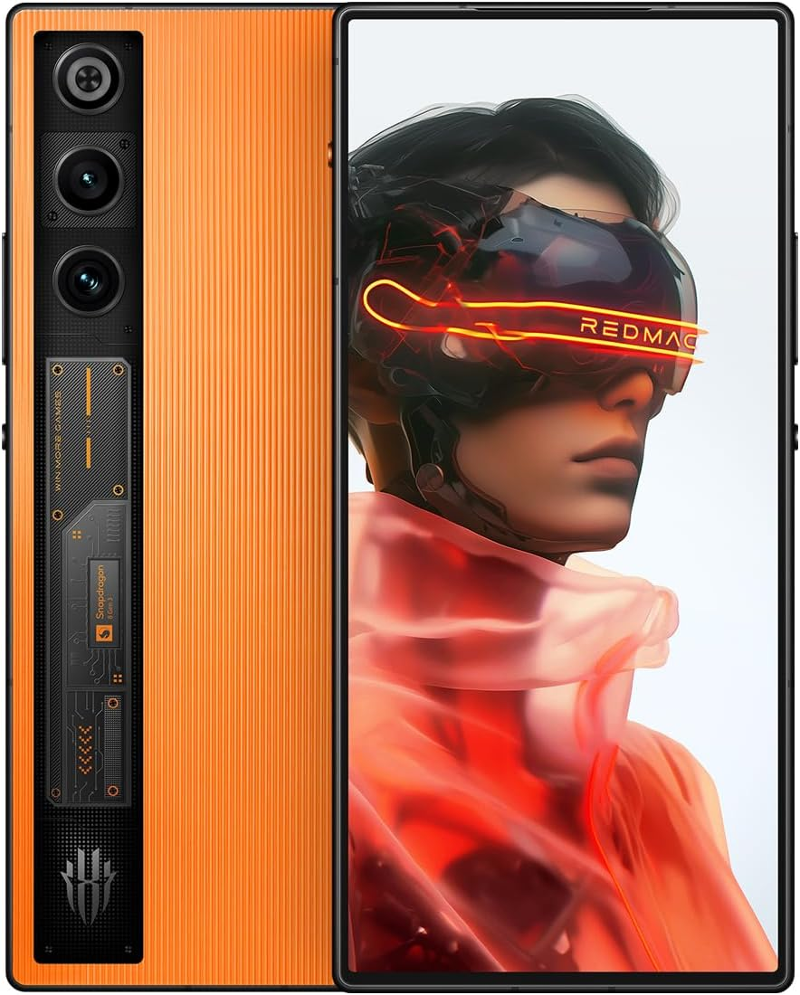 REDMAGIC 10 Air 120Hz Gaming Phone, 5G Android Smartphone, 12GB RAM+256GB ROM, Snapdragon 8 Gen 3, 6.8" AMOLED Full Screen, FHD+, 50MP Camera, Dual-Sim, Unlocked Mobile Phone Orange