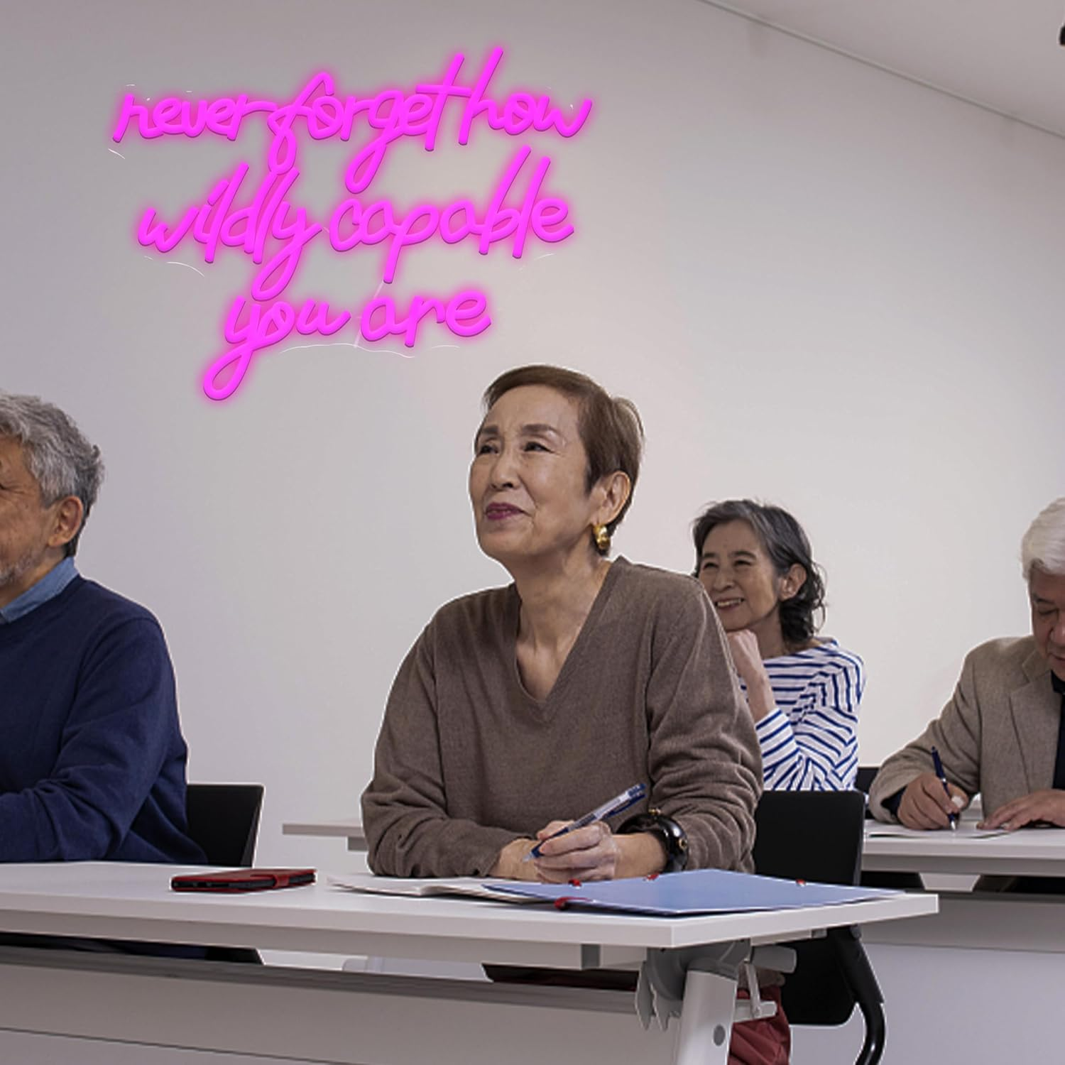 AEHEMNGZ Never Forget How Wildly Capable You Are Neon Sign Dimmable Inspirational Letter Neon Light USB Powered Motivational Led Light Sign for Man Cave Bar Office Decoration (16.54 * 12.6) image number 6