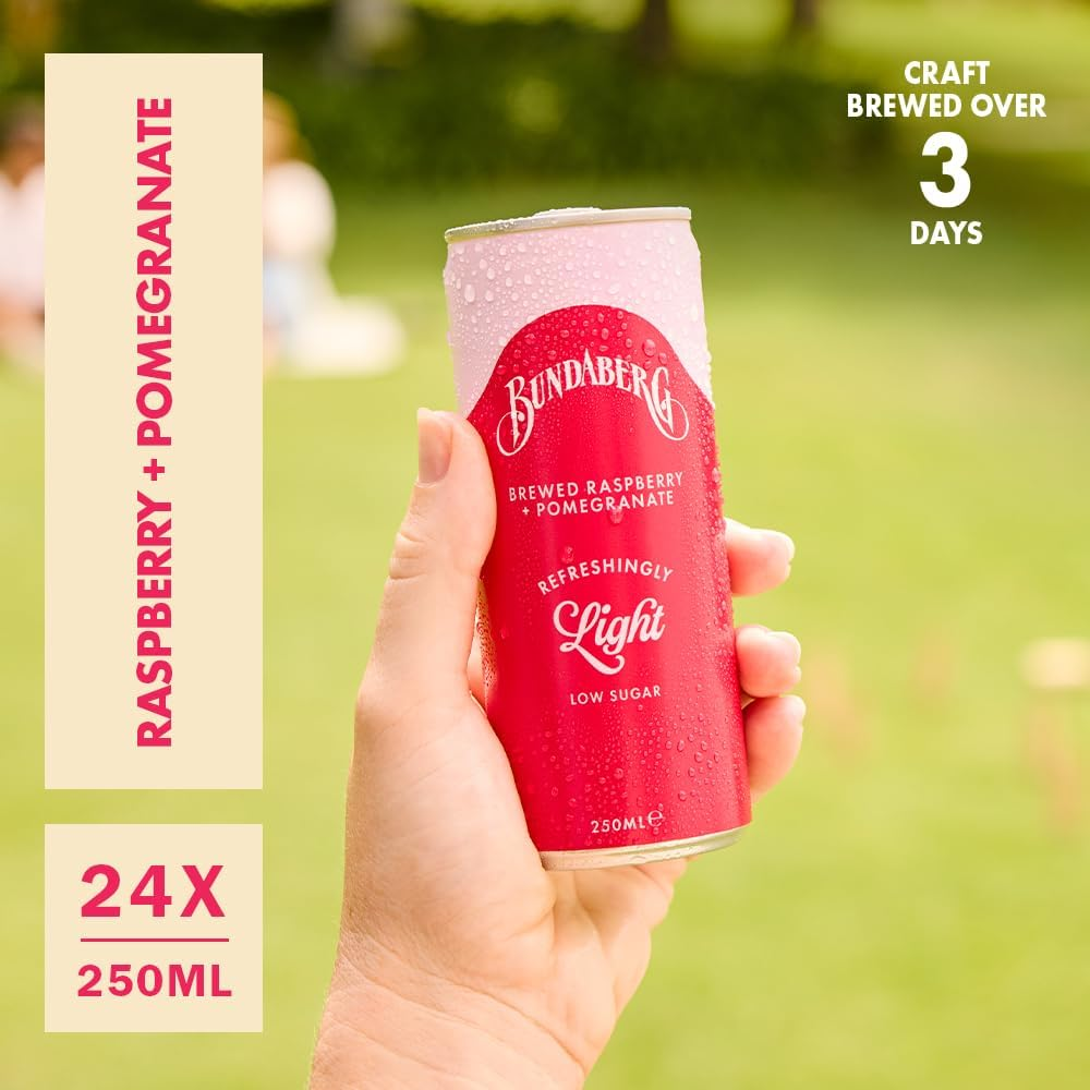 Bundaberg Refreshingly Light Raspberry & Pomegranate 24 X 250Ml image number 3