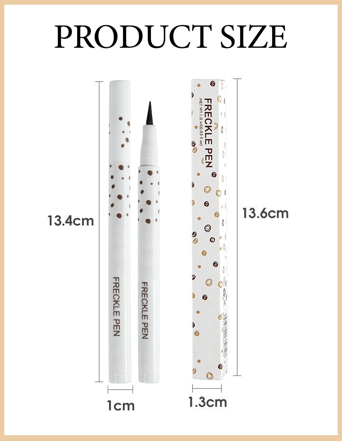 Erinde 2 Colors Natural Freckle Pen, Face Freckle Makeup Tool, Waterproof Long Lasting Quick Dry Freckles Tattoo Marker for Natural Sunkissed Makeup #02+#03
